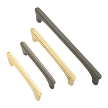 Black/Gold Cabinet Handles  Solid Drawer Knobs Zinc Alloy Kitchen Cupboard Door Pulls Furniture Handle Hardware