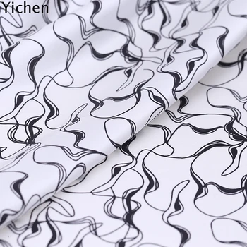 

Geometry Printing Elastic Satin Real Silk Mulberry Silk Latest Fashion Shirt Skirt Silk Cloth