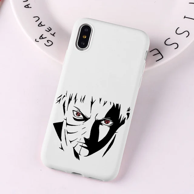 Akatsuki Cartoon Japanese Anime Sasuke Black And Off White Phone Case For Iphone 7 8 Plus Xs X Xr 11 12pro Mini Max Se Cover Mobile Phone Cases Covers Aliexpress
