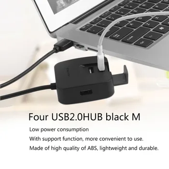 

Professional USB2.0 HUB Splitter OTG HUB High Speed Interface Notebook One Drag Four Different Length Black