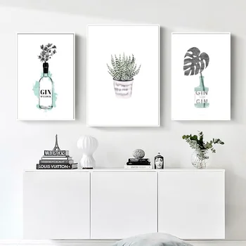 

Gin Oclock Urban Jungle Potted Plant Canvas Poster Nordic Style Art Painting Decorative Picture Living Room Decor