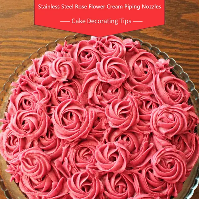 Piping Bags Disposable 5Pcs Rose Petal Icing Piping Nozzles