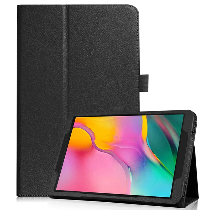 Легкий кожаный чехол-книжка для samsung Galaxy Tab E 9,6 '' чехол модель SM-T560/T561/T565 Funda чехол s с ручкой+ пленка - Цвет: Black