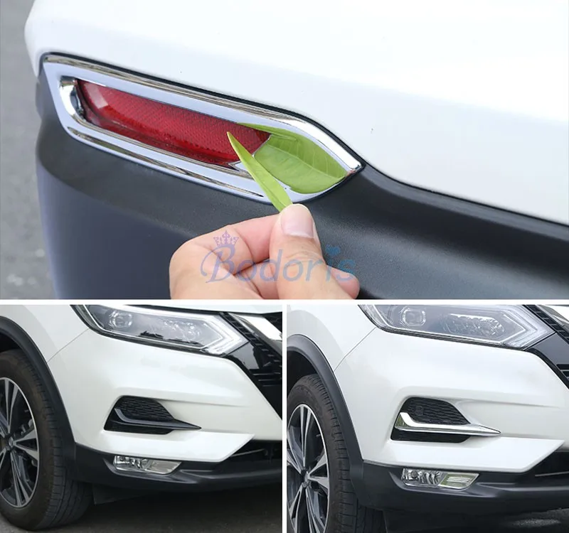 

For Nissan Qashqai J11 2018 2019 Front And Rear Fog Lamp Cover Light Overlay Trim Garnish Frame Chrome Car Styling Accessories