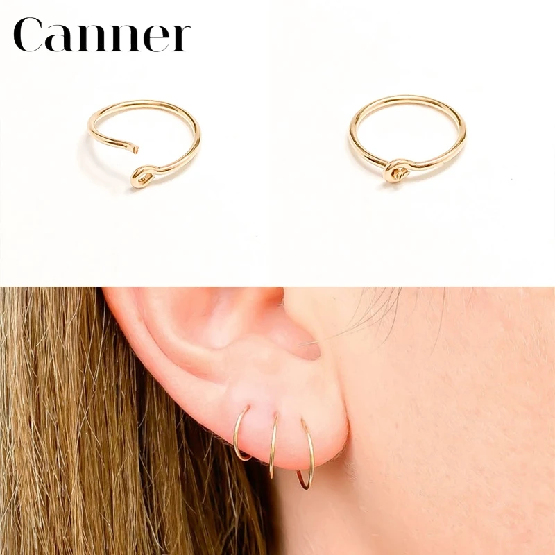 

1 pair Ear Bone Buckle Circle Earrings 925 Sterling Silver Hoop Earrings For Women Simple Round Gold Silver color Earrings