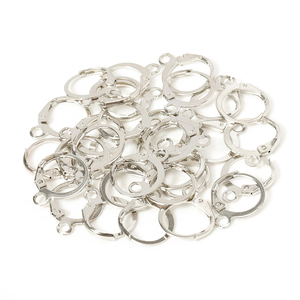 50pcs Metal Earring Making Accessories Rhodium Earring Clasps Hooks Findings With Loop Clasp Round Base For Jewelry Making Diy 50pcs Metal Earring Making Accessories Rhodium Earring Clasps Hooks Findings With Loop Clasp Round Base For Jewelry Making Diy