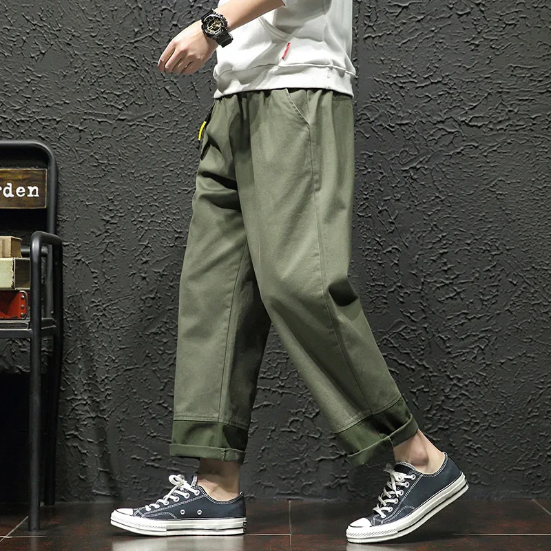 

2020 Spring New Style Japanese-style Black Wall Large Size Contrast Color Joint Casual Pants M-5x Hk20073