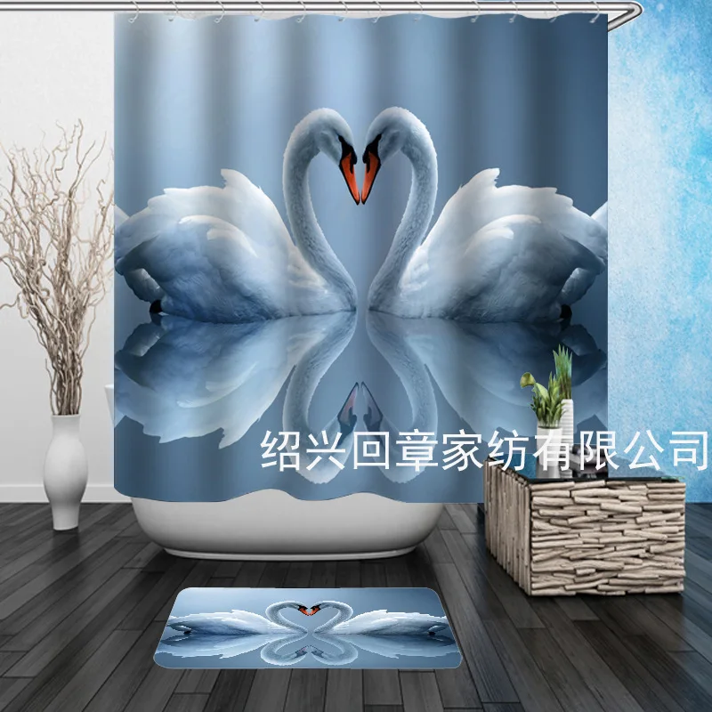 Waterfall Swan Digital Printing Waterproof Mould Proof C- Shaped Plastic Hooks Graphic Customization Pure tong kou yan Factory D