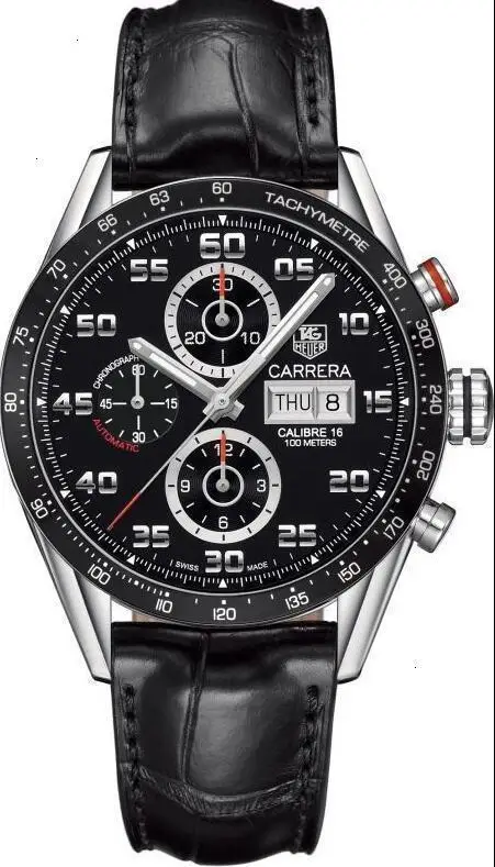 

role Top High Quality Caliber 36rc Quartz Chronograph Leather Men's Watch CV2A1R.FC6235 men watch Wrist watch black dial