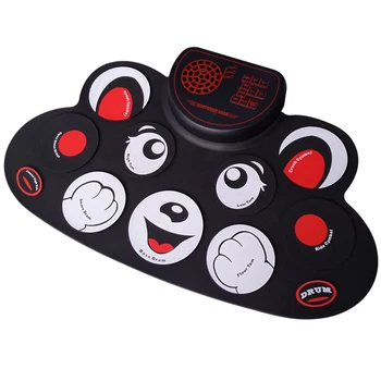 

Portable Hand Roll Silicone USB Socket Folding Electronic Drums Jazz Drums Set With Pedal - Red Bear Cartoon Type