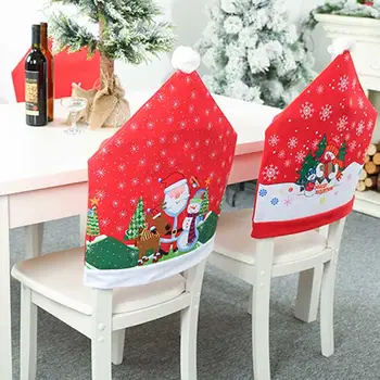 

Red Home Decoration Christmas Christmas Seat Cover Beautiful High-Grade Ornaments New Year Christmas Chair Cover Chair Cover