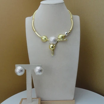 

Yuminglai Italian Design 24K Dubai Costume Jewelry Sets Necklace and Earrings FHK9251