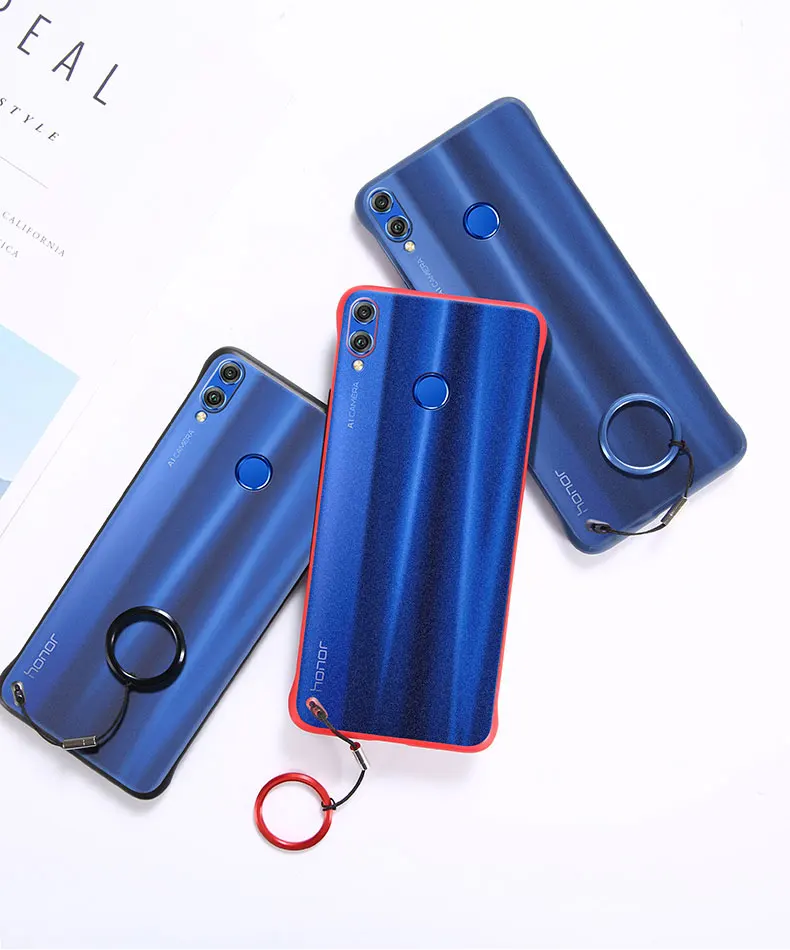 Бескаркасный чехол для huawei Honor 9X Pro чехол Ультратонкий матовый PC противоударный чехол для задней панели для huawei Honor 8X с закаленным стеклом