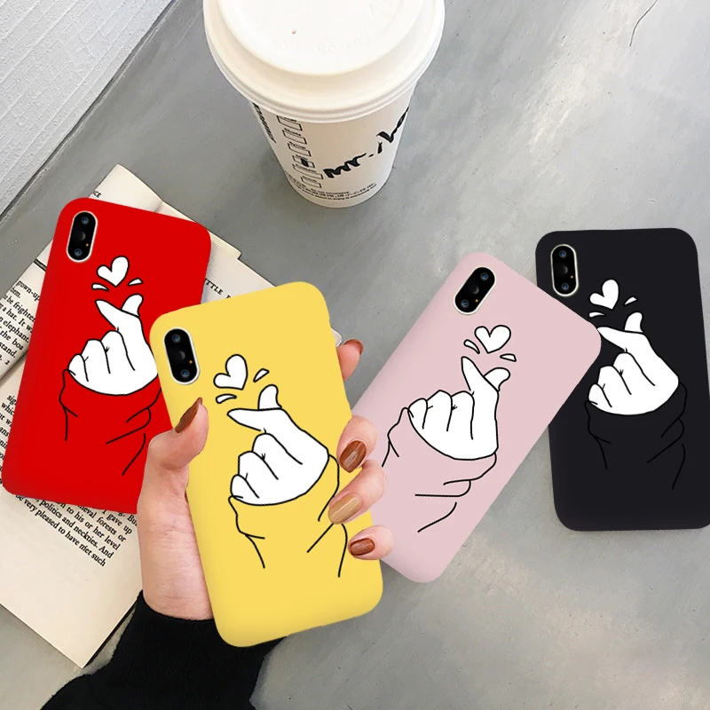 Cute Love Couple Case For iPhone 11 Pro X XS MAX XR 7 8 6 6s Fashion Candy Color Soft Phone Cover Silicone Coque Capa |
