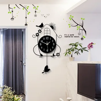 

Cuckoo Clock Mount Wall Clock Alarm Clock Hanging Time Analog Auto Swinging Clock Pendulum Home Decorations