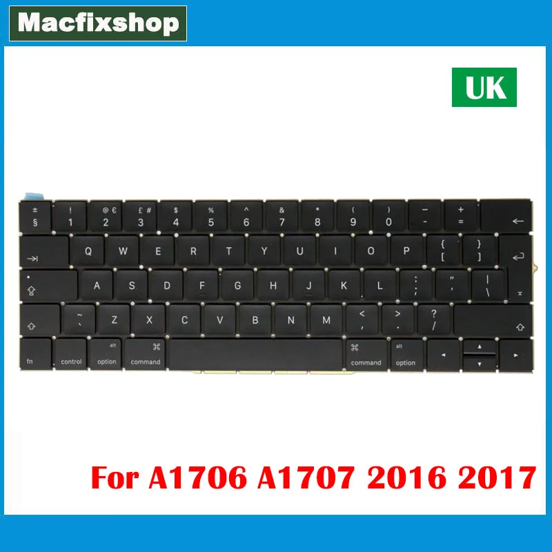 Test Originale A1706 A1707 Tastiera Uk Per Macbook Pro 13.3 15 Pollici A1707 A1706 Tastiera Uk 2016 2017 Mlh12 Mpxv2 Emc3071 Emc3163