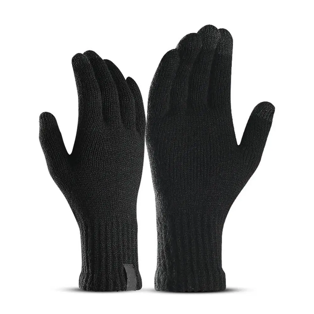 Winter Knitted Gloves  Wool Touch Screen  Solid color warm wool gloves Full Finger Sport Outdoor Riding Windproof Comfortable