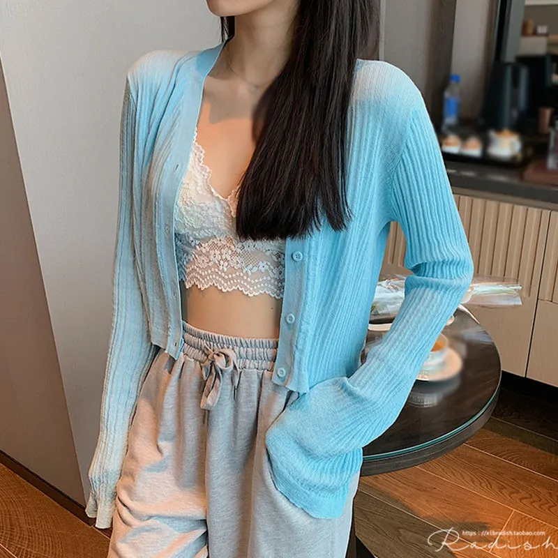 cardigan small cape women Sunscreen short design all-match air conditioning shirt sunscreen knitted short jacket thin female