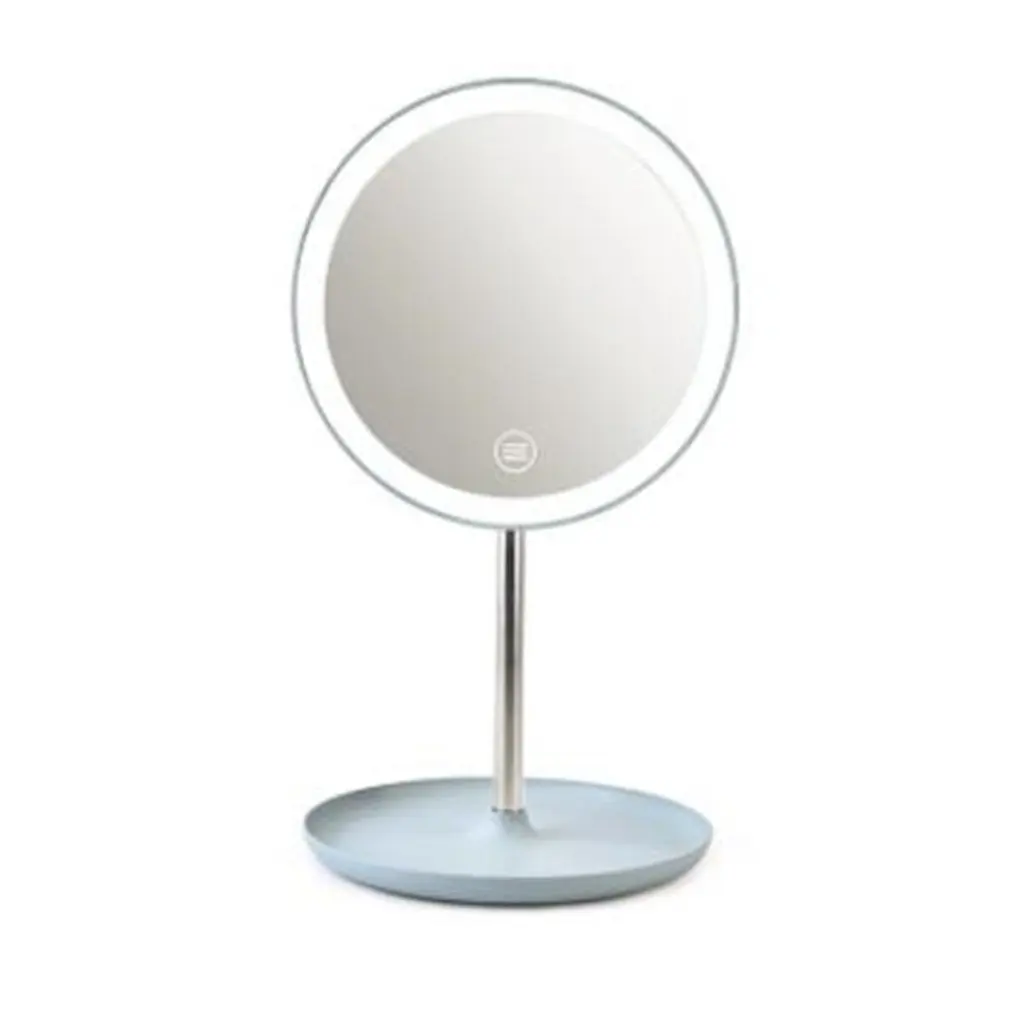 Практичный модный светодиодный светильник, зеркало для макияжа, круглый светильник с USB, туалетное маленькое зеркало, настольное зеркало, одиночное зеркало