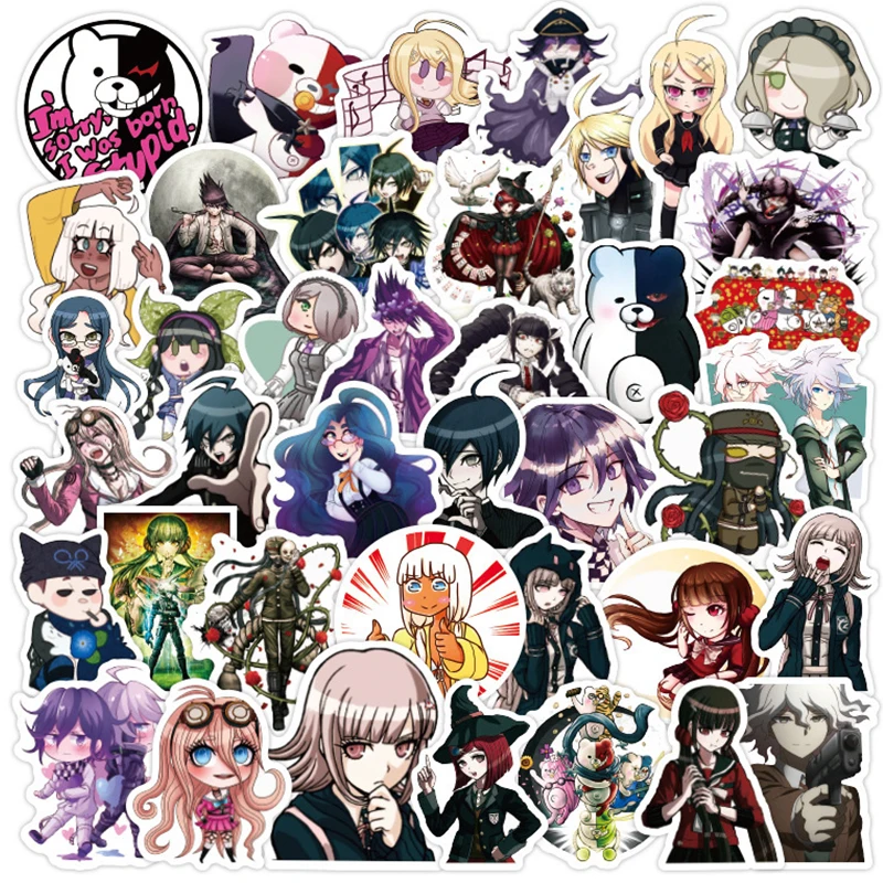 10/30/50pcs Danganronpa autocollants imperméable à l'eau PVC papeterie couture bricolage bagages ordinateur portable Graffiti Skateboard enfants autocollant jouet