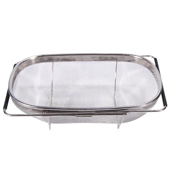 

1PC Drain Basket With Pull Rod Household Vegetable Fruit Drain Basket For Kitchen Sink