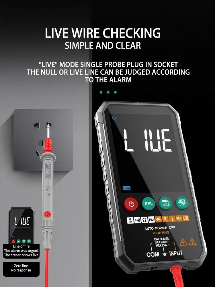 FUYI NEW Generation 600V Digital Multimeter Ture RMS AC DC NCV Smart Multimetro Tester Ohm Capacitance Hz Voltage Meter