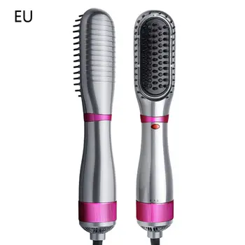 

3 in 1 Professional Electric Hair Dryer Massage Comb Negative Ion Hot Air Straight Curling Brush Salon Styler Tool EU/US