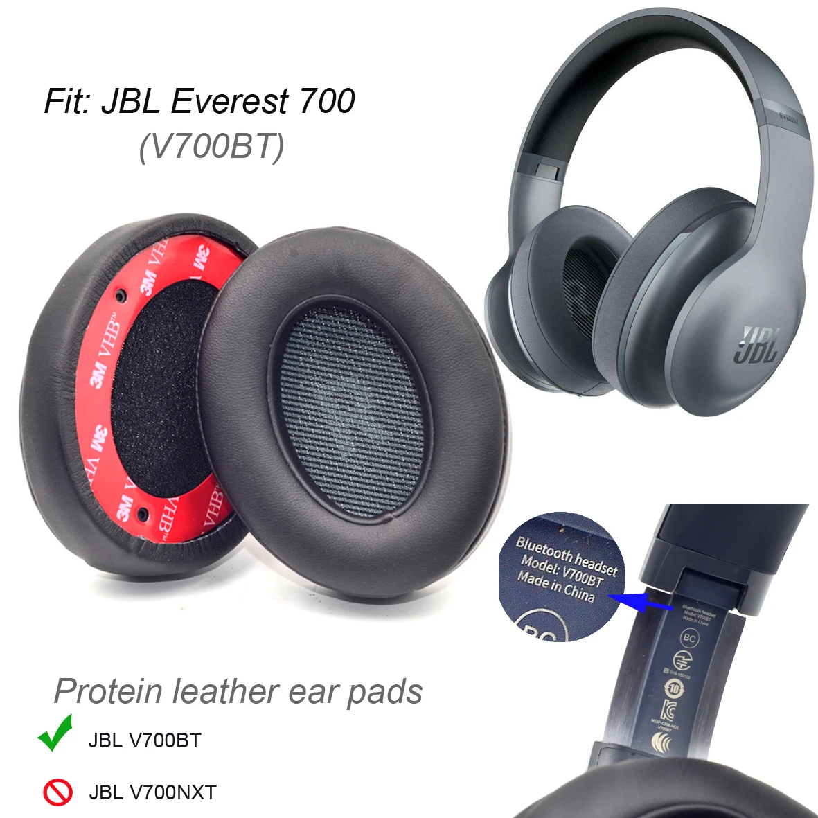 V700BT BLACK PU Сменные подушечки для наушников JBL V700BT(JBL EVEREST 700) и V700NXT(JBL EVEREST ELITE 700 - Цвет: V700BT BLACK PU