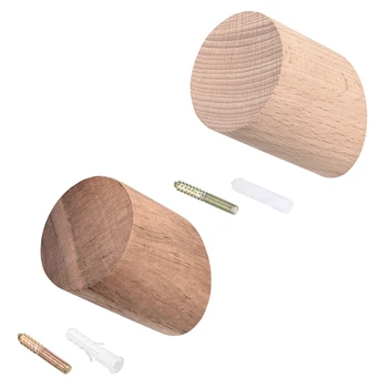 

uxcell Wood Clothes Hanger Wall Mounted Coat Hook Decorative Key Holder Hat Scarf Handbag Storage Hanger Bathroom Rack Hooks