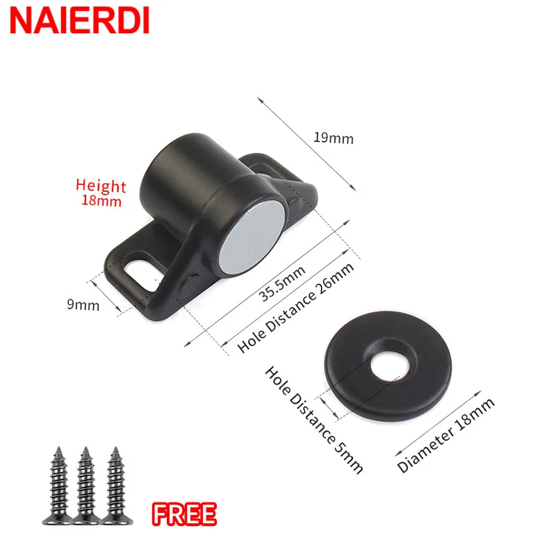 NAIERDI Strong Magnetic Cabinet Door Catches Silver Magnetic Cabinet Catches Powerful Magnet Door Closer Hardware