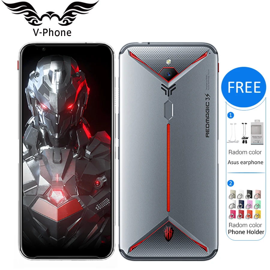 

US Version ZTE Nubia Red Magic 3S 8GB 12GB RAM 128GB 256GB ROM Gaming SmartPhone Snapdragon 855+ 6.65" 48MP 5000mAh Mobile Phone