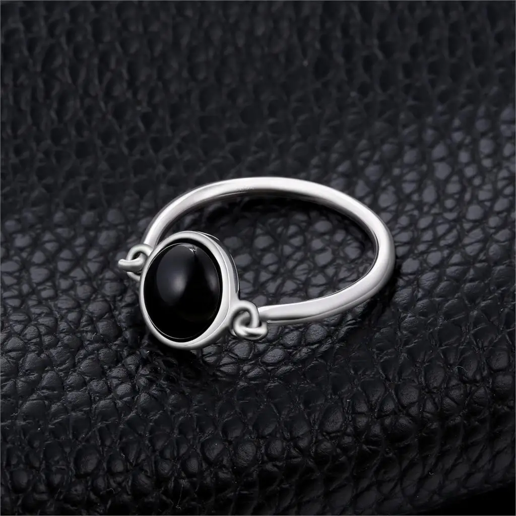 JewelryPalace подлинный черный оникс кольцо пасьянс 925 пробы серебряные кольца для женщин обручальное кольцо серебро 925 драгоценные камни ювелирные изделия