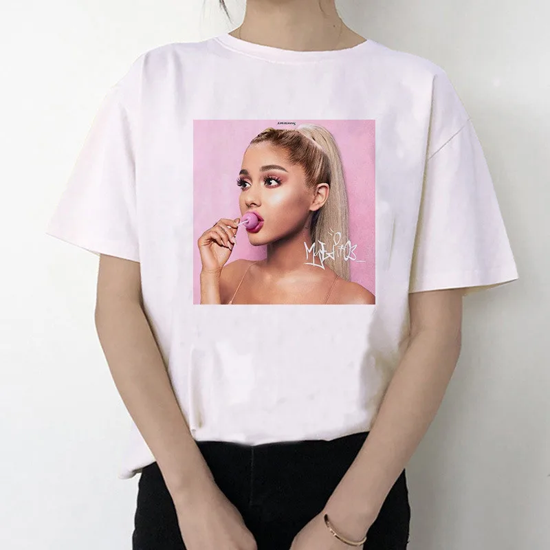 Женская футболка с коротким рукавом Ariana Grande модная в стиле Харадзюку хип-хоп |