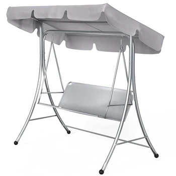

210D Silver-Coating Oxford Cloth Patio Swing Canopy Replacement Waterproof Swing Seat Top Cover For Garden Patio Swing