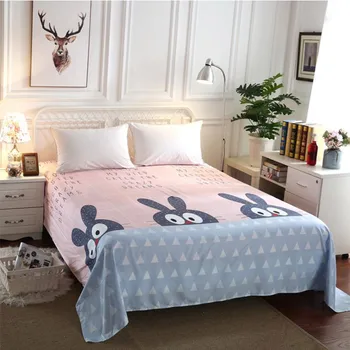 

2019 High quality cotton sheets printed and ground wool single bed twin sheet