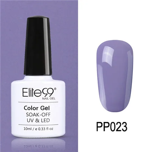 PP023 Elite99 10 мл Гель-лак для ногтей замачиваемый УФ красочный Фиолетовый лак для ногтей художественный Гель-лак для Ногтей Стойкий гель нужен основа и верхнее покрытие - Цвет: PP023