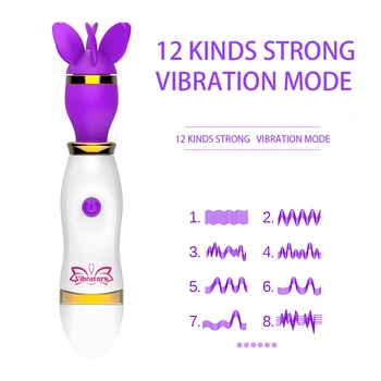 OLO Tongue Licking Vibrator 12 Speed Nipple Clitoris Stimulator AV Stick 360 Degree Rotation Sex Toy for Women Masturbator 2