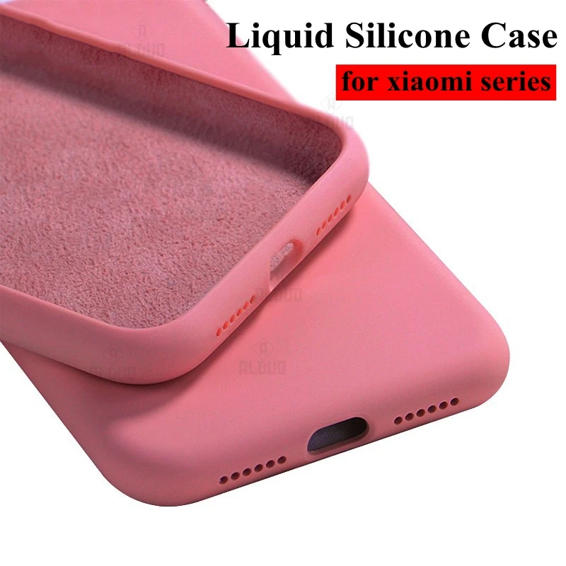 

Liquid Silicone Original Case for Xiaomi Redmi Note 9s 8 6 7 9 pro 6A 7A 8A k30 Poco X3 X 3 Back Soft Cover Note 9 s 8 T 9A capa