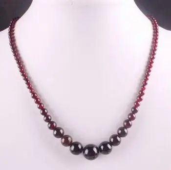 

Garnet Round garnet stone Beads Necklace 18"Natural 6-12mm+++++ drop Shipping