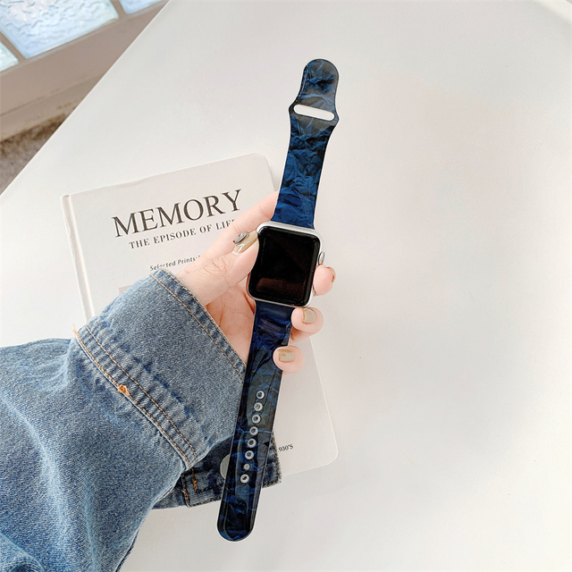 strap for Apple watch serie 7 5 4 SE 6 44mm 40mm Decoration correa 38/42mm belt Printed bracelet iWatch band 45mm 41mm