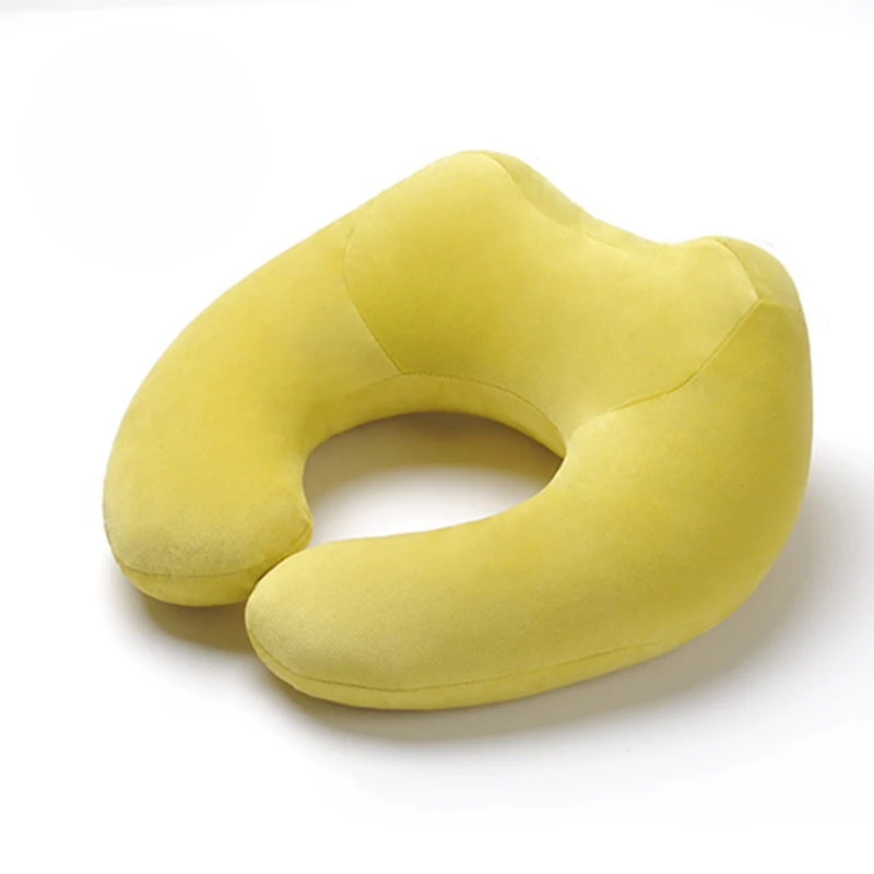 Новая u-образная подушка для воздушных судов Удобная Шейная подушка для путешествий мягкая красочная простая подушка для шеи поддержка шеи с памятью для сна - Цвет: yellow