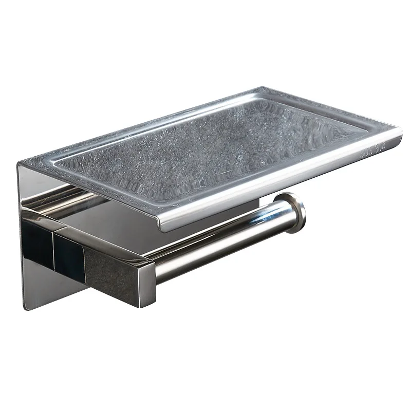 

Toilet Roll Stand SUS304 Stainless Steel Phone Holder Paper Holder Wall Mounted Toilet Storage Shelf For Bathroom Accessories