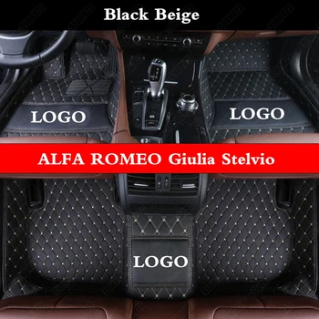 

Custom Car Floor Mats for ALFA ROMEO Giulia Stelvio Personalized Best All Weather Cars Foot Mat Leather Automotive Carpet Cover
