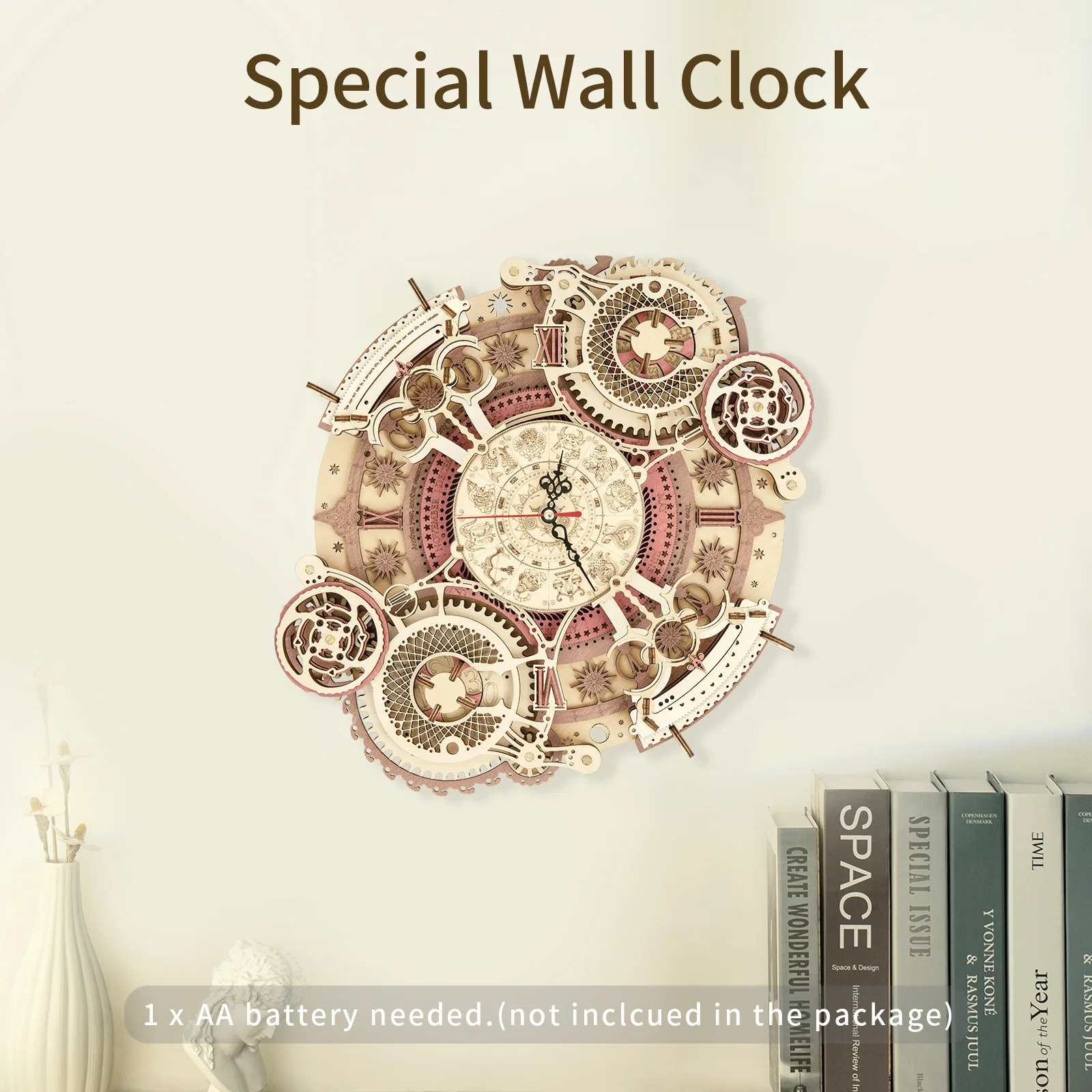 Zodiac Wall Clock Mechanical Time Art Engine 3D Wooden Puzzle – DIYative™