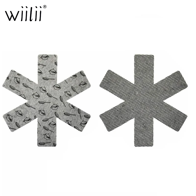 Wiilii 3 шт./компл. нетканые установка делителя колодки кастрюля протекторы держать Кухонные принадлежности появления царапин замужества Укладка машина раскроя кухонная посуда