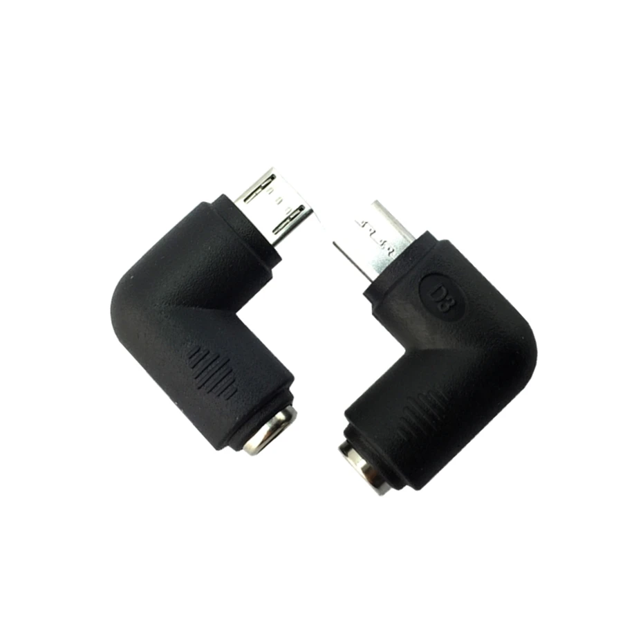 DC 5,5x2,1 мм разъем для Micro USB B 5P правый угол Мужской адаптер питания Разъем 90 градусов для samsung Xiaomi телефонов и других