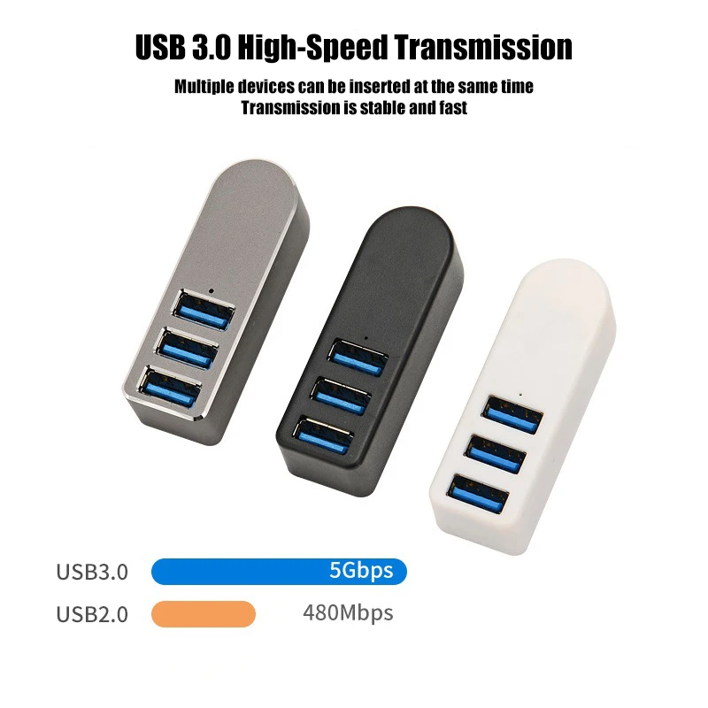 Usb 3.0 Hub Divisor para Laptop Adaptador para Computador pc Carga Usb Notebook Dell Lenovo hp Acessórios em 1 - Imagem 2