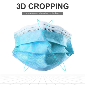 

20/50/100PCS fast shipping Anti-Pollution Filter Safety Dust Face Mask Disposable Protect 3 Ply Non-woven Meltblown Masks