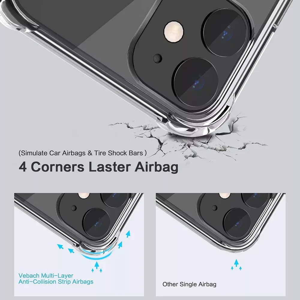 Transparent Iphone 12 Case with Airbag Corner