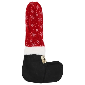 

4 Pcs Hat Chair Covers Merry Christmas Gift Xmas Decor Dinner Chair Xmas Snow Boots Christmas Decorations for Home Table Feet Co